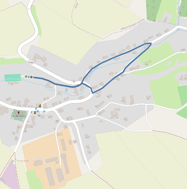 Mapa dětského závodu 1,1 km - Chleny| Sokolský běh republiky