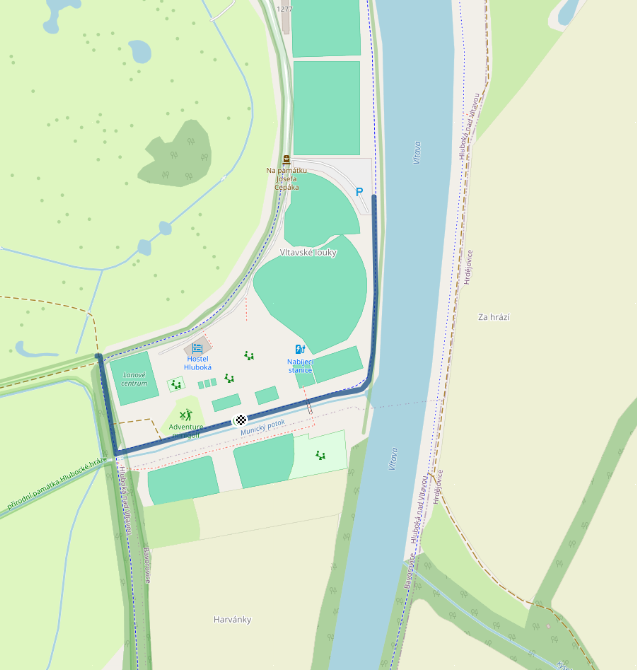 Mapa dětského závodu 1 km - Hlubová nad Vltavou | Sokolský běh republiky