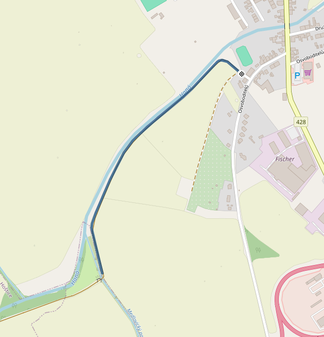 Mapa dětského závodu 1,8 km - Ivanovice na Hané| Sokolský běh republiky