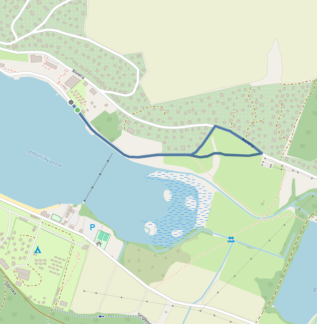 Mapa dětského závodu 1,4 km - Jedovnice | Sokolský běh republiky