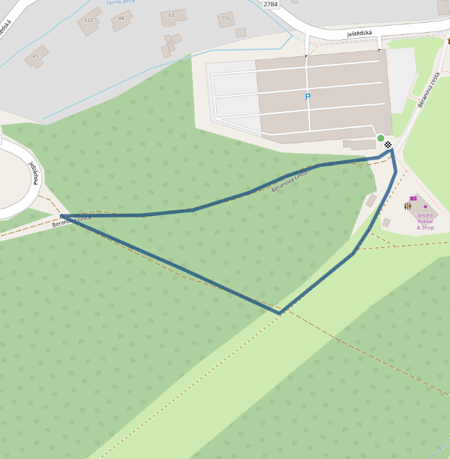 Mapa dětského závodu 600 m - Liberec| Sokolský běh republiky