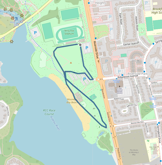 Mapa závodu 4,5 km - Ottawa | Sokolský běh republiky