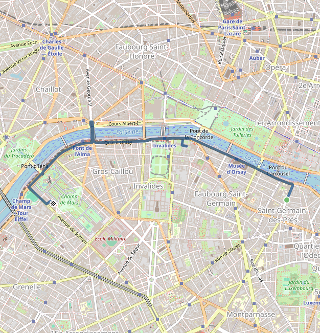 Mapa závodu 5 km - Paříž| Sokolský běh republiky