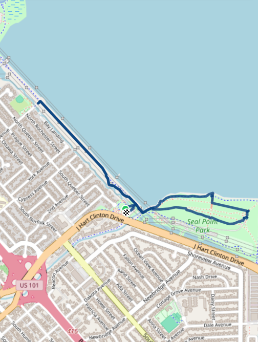 Mapa závodu 4 km - San Francisco| Sokolský běh republiky