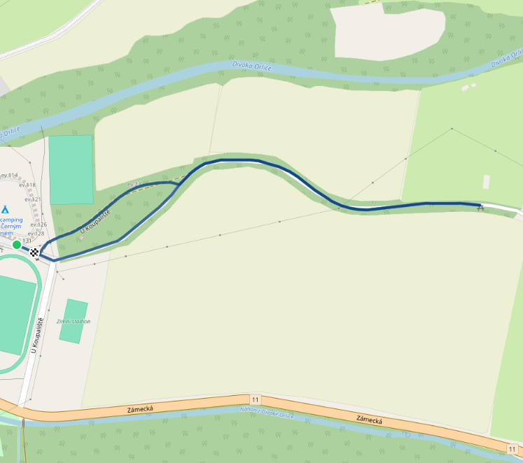 Mapa dětského závodu 1,4 km - Žamberk| Sokolský běh republiky