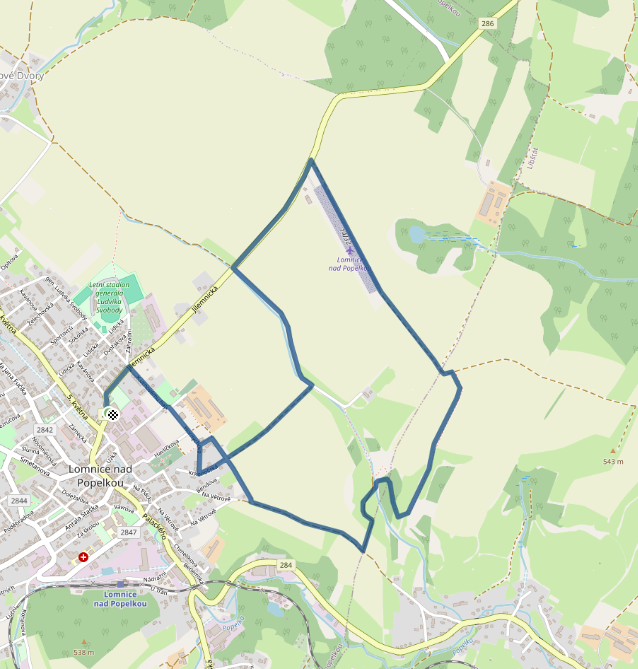 Mapa závodu 6,5 km - Lomnice nad Popelkou| Sokolský běh republiky